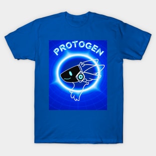 Protogen Robot Cyborg Furry Fursuit Fursona , Blue graphic T-Shirt